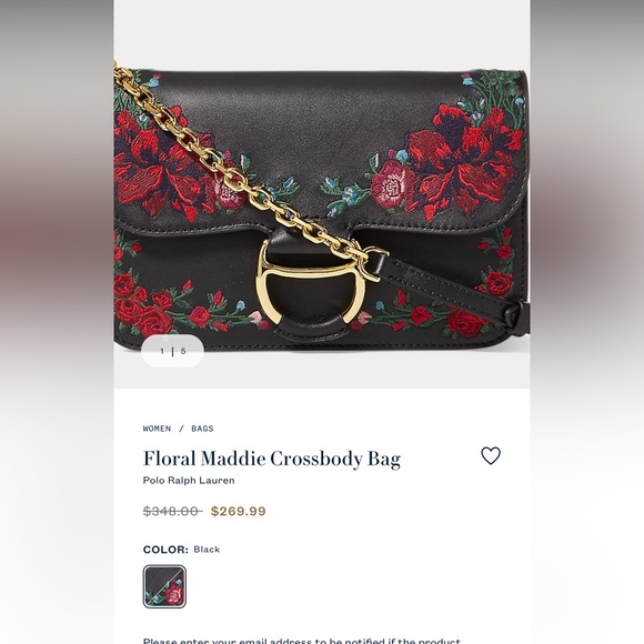 Polo by Ralph Lauren Maddie Floral Embroidered Crossbody - Picture 2 of 16
